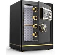 RLKHXBS, Fireproof Waterproof Fingerprint Mechanical Lock Fireproof Security Cabinet Office Fingerprint Password Deposit for Home Office Cash Use ge (Go (Bla