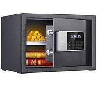 RLKHXBS, Fireproof Waterproof Money Money s, Small Password Key Double Insurance Deposit All-Steel Anti-Theft Bedside Table File Cabinets 25cm Into T (Bla