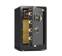 RLKHXBS, Fireproof Waterproof Security Digital Cabinet s Steel,Fireproof And Anti-theft,Large 60cm/80cm High,Fingerprint Password Lock With 6 Un (Bla