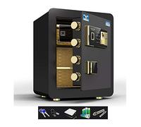 RLKHXBS, Fireproof Waterproof Security Digital Cabinet Small 45cm Electronic, Fireproof, Anti-Theft and Anti-pry, Home Office All-Steel Fingerprint Password g (Bla