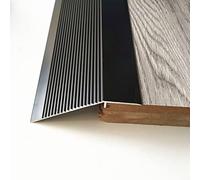 RLKHXBS Floor Transition Strip Metal, Black Gold 10cm Extra Wide Threshold Reducer for Doorways Step Down 1 Inch, Tile to Carpet Edge Trim for Entry Large Drop Crack