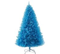 RLKHXBS Holiday PVC Artificial Spruce Tree,Lightweight Hinged Multicolored Xmas Tree with Metal Stand Easy Assembly F Christmas tree (Blue 120cm) The New