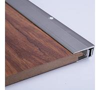 RLKHXBS Metal Transition Strip for Flooring, Laminate Floor/Tile Base of The Wall/Doorways Edge Trim Strips, Wide 3.4cm Carpet to Tile Bar, with Snap Track