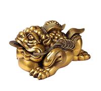 RLKHXBS Model Figurine Home Desk Car Decoration Ornament Birthday for Fans, 1pcs Pure Copper Gold Wealth Ornaments, Three-legged Toad Animal Statue, Office/living Room/shop Opening Decoration(With