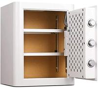 RLKHXBS Money Handling Products Safes Cabinets Fingerprint Hidden Safe Deposit Bedside Cabinet in Wall Safe for Home and Office (Color White Size 450x360x320mm)