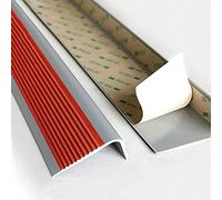 RLKHXBS Non Slip Stair Nosing for Tiles, Indoor Nursery Step Edge Trim Protector Can Be Cut, Rubber Floor Transition Strips Staircase Edging Cap Fluted, Peel & Stick
