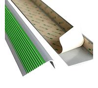 RLKHXBS Non Slip Stair Nosing for Tiles, Indoor Nursery Step Edge Trim Protector Can Be Cut, Rubber Floor Transition Strips Staircase Edging Cap Fluted, Peel & Stick
