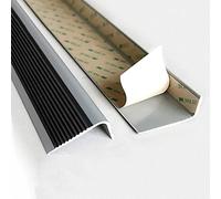 RLKHXBS Non Slip Stair Nosing for Tiles, Indoor Nursery Step Edge Trim Protector Can Be Cut, Rubber Floor Transition Strips Staircase Edging Cap Fluted, Peel & Stick