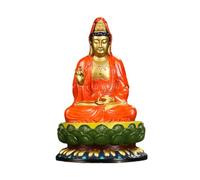 RLKHXBS Offering Incense Guanyin Colored Copper Buddha Statue Living Room Porch Ornaments Office Crafts Buddhist Statues