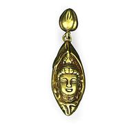 RLKHXBS One Leaf Pure Copper Guanyin Keychain Brass Retro Buddha Head Xiang Pendant