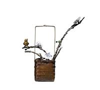 RLKHXBS Porch Brass Magpie Flower Basket Entrance Ornament Chinese Crafts Metal Living Room Decoration Copper Sculpture Ornaments for The Home