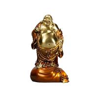 RLKHXBS Porch Decoration Pointing Finger Laughing Buddha Statue Living Room Study Sculpture Copper Crafts Housewarming Opening Brass Decorations Ornaments for The Home