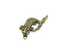 RLKHXBS Pure Copper Hollow Keychain, Brass Creative Car Pendant, Various Key Accessories, Big Eyed Fish
