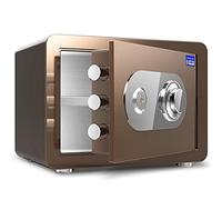RLKHXBS s Fireproof Steel with Removable Partitions, Hotels, Offices, Banks, Anti-theft Cash Cabinets, Brown 3 Sizes (Size : 38x33x45cm) (35x30x30cm)