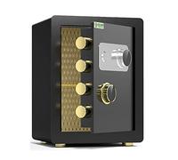 RLKHXBS s Small Home, Fireproof And Anti-theft Steel Cabinet, Mechanical Password Lock Key Double Protection, 40x36x32cm, 3 Colors (Color : Brown) (Black)