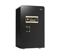 RLKHXBS Safes, 60cm High Home Office Fingerprint Password Anti-theft Safe Double Alarm System - Colour: Black safety,Wall Safes