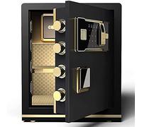 RLKHXBS Safes for Home Fingerprint Password Locker Safes Fireproof Secure and Waterproof Office Floor Safe with Digital Keyboard Key Safe (Color Black)