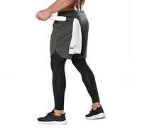 RLKHXBS Shorts Running Shorts Gyms Fitness 2 In 1 Double-Deck Dry Elastic Jogging Tights Clothing Workout Compression