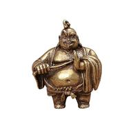 RLKHXBS Solid Taiyi real person ornament retro patina Taoist copper micro carving big belly cute little bronze figure