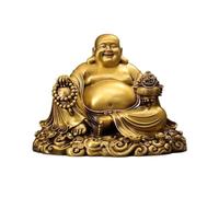 RLKHXBS Statue Home Temple Worship Full Copper Office Living Room Porch Laughing Buddha Decorative Ornaments Buddhist Statues
