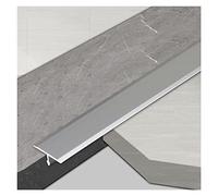 RLKHXBS T Molding Transition Strip Aluminum, Long 39inch Floor Gap Cover Doorway Reducer Silver, Narrow Edge Trim Flat Threshold Ramp Self Adhesive, Wood to Tile