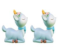 RLKHXBS Tabletop 2pcs Car Cuake Crafts Woodland Ornament Resin Cute Ornaments Figurines Wedding Party Cake Fawn Cartoon Statue Anniversary Deer Statues Decor Fawns Decoration Shower