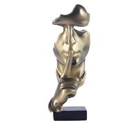 RLKHXBS Tabletop and s The Thinker Statue, European Style Silence is The Gold Abstract Statue, Resin Crafts Decoration, Office Desktop Gift,Gold