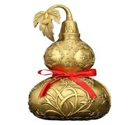 RLKHXBS Tabletop Brass Good Luck Wu Lou/Hu Lu/Gourd, Chinese Charm of Prosperity Decoration Gift, Fortune Ornaments for Office, Livinf Room, Bedroom,16cm