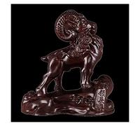 RLKHXBS Tabletop Buddha Statue Ebony Goat Statue Sheep Decoration Wood Carving Sheep Animal Figurine Crafts Living Room Decor Feng Shui Ornament