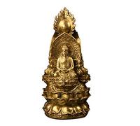RLKHXBS Tabletop Buddha Statue Pure Copper Crafts Western Three Saints Statue Decoration, for Your Living Room Furnishings Decoration Prosperous Career Housewarming Gifts,S
