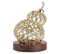 RLKHXBS Tabletop Chinese Good Luck Gourd for Wealth Peaceful Collectible Figure Gourd Decoration, Alloy Material