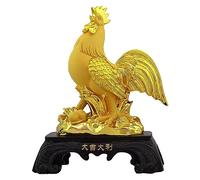 RLKHXBS Tabletop Chinese Rooster Year Gold Resin Collectible Figurines Table Decor Statue Charm of Prosperity Decoration Gift Feng Shui Decor Statue of Wealth Statues