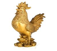 RLKHXBS Tabletop Copper Cock Bauble Traditional Chinese Crafts Decoration of Rooster, Symbol of Wealth and Good Luck,Brass13cm