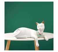RLKHXBS Tabletop Crafts Figurines Collectible Prop Egyptian Cat Goddess Statue Cute Pharaoh Lucky Cat Black White Resin Crafts,WHI