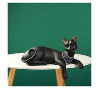 RLKHXBS Tabletop Crafts Figurines Collectible Prop Egyptian Cat Goddess Statue Cute Pharaoh Lucky Cat Black White Resin Crafts,WHI