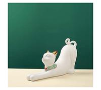 RLKHXBS Tabletop Crafts Figurines Collectible Prop Egyptian Cat Goddess Statue Cute Pharaoh Lucky Cat Black White Resin Crafts,WHI
