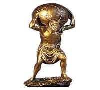 RLKHXBS Tabletop Crafts Figurines Collectible Prop Roman Hercules Titan Figurines Desktop Astronomy Ornaments,Atlas s with Globe Container,Greek God Statues Ho
