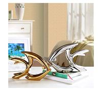 RLKHXBS Tabletop Desktop Statue s Figurine,Electroplating Gold Silver Abstract Ceramic Art Wine Cabinet Display European Gold Silver