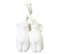 RLKHXBS Tabletop Elephant Lovers Decoration, Sandstone Animal Elephant Decor Statues Figurines Elephant Statuette, for Good Luck Gift Decoration Living Room,White