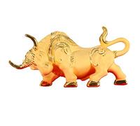 RLKHXBS Tabletop Feng Shui Chinese Cow Year Gold Collectible Figurines Decoration for Luck & Wealth Perfect for Your or Office and Gift Idea for Investment Managers Statue of Wealth Sta