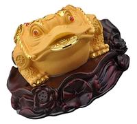 RLKHXBS Tabletop Figurine Decor Chinese Toad Statues: Lucky Money Frog with Fortune Coin Figurine Office Desktop Prosperity Fortune Business Success Wealth New Year Gift