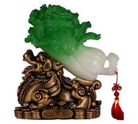 RLKHXBS Tabletop Figurines Auspicious Jade Cabbage Ornaments -Resin Crafts-for Family Living Room TV Wine Cabinet Decorations Opening Gifts Prosperity Decor