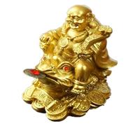 RLKHXBS Tabletop Figurines Resin Laughing Buddha Sitting On Qian Rana Statue Interior Decoration Lucky Gift Decoration Prosperity Decor