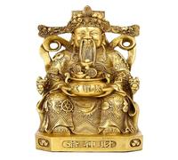 RLKHXBS Tabletop God of Wealth Statue Buddha Decoration, Luck Pure Copper Wencai God Buddha Statue Character Decoration, Shop Gifts Lucky Worship Gods,Gold