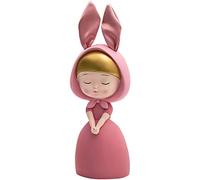 RLKHXBS Tabletop Living Room Cute Office Desktop Decoration Pink Rabbit Girl Statue Birthday Gift Girl Room Decoration Statue of Wealth Statues
