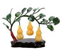 RLKHXBS Tabletop Natural Topaz Stone Gourd Decoration On The Fifth Floor Auspicious Room Decoration High-end Gifts Symbolize Health Statue