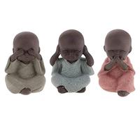 RLKHXBS Tabletop Outdoor Garden Courtyard Statue Decoration Ornament,3 Pcs Tea Pet Little Buddha Monk Statue Tea House Decor Monk Ornaments