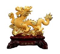 RLKHXBS Tabletop Resin Dragon Decoration Chinese Dragon Statue Wine Cabinet Office Desktop Decoration Opening Gifts Attract Wealth and Good Luck Statue of Wealth Statues