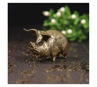 RLKHXBS Tabletop Retro Copper Chinese 12 Flying Pig Statue Decoration Antique Brass Lucky Animal Figurine Small Table Desk Ornaments Statue