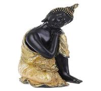 RLKHXBS Tabletop Sleeping Buddha Figurine Statue, Resin Crafts Traditional Sitting Resting Buddha Serene Sleeping Buddha Statue Decoration, Table Decorative Figurine for Good Happiness,Gold